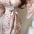 Awakecrm  Chic Summer Women Print Midi Chiffon Dress Slim Elegant  Bandage Dress Elegant Runway Dresses Vestido party dress