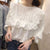 Christmas Gift Spring Autumn New Arrival Womens Tops and Blouses Hollow Out Embroidery Loose Shirt Ruffles White Sweet Lace Blouse Blusas 15889