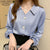 Awakecrm  Autumn Long Sleeve Loose Shirt and Blouse Solid V-neck Shirt Office Lady Fashion Blouses Women Tops Blusas Clothes 11008