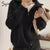 Awakecrm Syiwidii Vintage Knitted Cardigan Harajuku Sweaters for Women Fall  Fashion Double Zipper Oversized Jacket Black Beige Coats