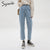 Awakecrm Back to College Syiwidii High Waisted Jeans for Women Straight Denim Pants Sky Blue Clothes Demin Casual Vintage Streetwear  Spring Fashion