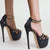 Awakecrm  Women Sandals High Heels Metal Chain Buckle Platform Heeled Party Shoes Big Size 42 New Fashion   Sandalias