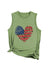 Awakecrm Peach Heart Flag Graphic Sleeveless T-shirt