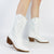 Awakecrm Country Concert Outfit Summer White Boots For Women 2023 Cowgirl Fashion Western Boots Women Embroidered Shoes