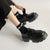Joskka Chunky Platform Loafers Women  New Thick Bottom Pu Leather Shoes Woman Round Toe Black Flats Zapatillas Mujer Autumn Shoes