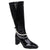 Joskka Ins Style Pearl Chain Knee High Boots Outfit  Spring Autumn Runway Fashion Boots Women's Party Shoes Square Head Thick Heel Pumps