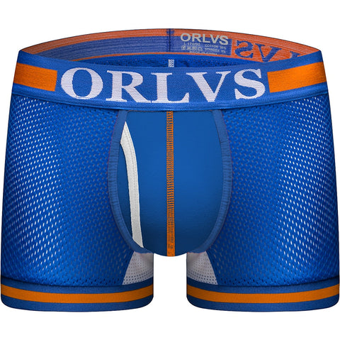 ORLVS Sexy Men Boxers Comfortable Underwear Mesh Breathable Nylon Male Panties Cueca Tanga Men Boxershorts Solid Shorts Boxers