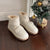 Joskka Women Platform Flats Heel Shoes Winter Fur Keep Warm Snow Boots Ladies Comfort Waterproof Short Botas Fur Boots Outfit