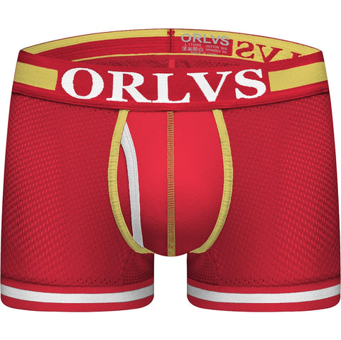 ORLVS Sexy Men Boxers Comfortable Underwear Mesh Breathable Nylon Male Panties Cueca Tanga Men Boxershorts Solid Shorts Boxers