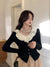 Joskka Autumn Korean Fashion Knitted Cardigan Women Ruffles Patchwork Causal Sweet Sweater Female Long Sleeve French Vintage Coat