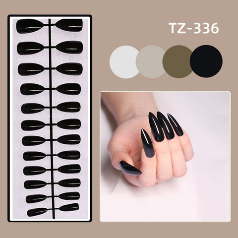 Nail Inspo  Summer 24pcs Almond False Nails French Leaf Glitter Line Simple Press On Nails  Summer Fresh New DIY Wearing Fake Nails