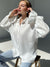 Joskka White Casual Loose Blouses Women Flare Sleeve Turn-down Collar Cotton Shirts Ladies Single Breasted Tops Fall Outfits