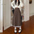 Joskka Vintage Lace Pleated Skirt Women Autumn Winter  Korean Fashion Loose Patchwork High Waist A-line Long Skirt Casual