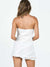 Joskka Strapless Lace Women Dress White Backless High Waist Dress Female Summer New Skinny Spicy Girl Party Clubwear