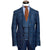 Plaid Men Suit 3 Pieces Business Blazer Vest Pants Single Breasted Dark Blue Modern Wedding Groom Formal Work Causal Tailored