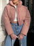 Awakecrm Merodi Chic Lady High Collar Long Sleeve Pink Cute Short Jackets Girls Spring Autumn Zipper Fly Loose Outwear Women Fashion Coat