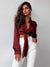 Awakecrm Sexy Lace Up Lapels Blouses Lady Vintage Long Sleeves Female Cropped Tops  Spring Casual Brown Party Club Shirts