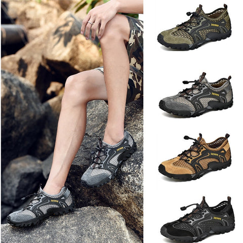 awakecrm Rock Climbing Shoes Men High Quality Fitness Air Mesh Men's Shoe Outdoor Sports Sneakers Running Hiking Wading Leather Shoes