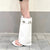 Joskka  Summer Knee-High Boots Women's Stiletto Knight Boots Square Head Open Toe Flip Flops Paris Runway Sandals Party Prom Shoes