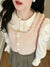 Joskka Peter Pan Collar Kawaii Sweet Shirts Women Ruffles France Style Vintage Blouse Female Holiday Korean Causal Clothes  Autumn