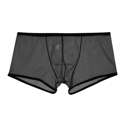 Men See Through Boxer Summer Breathable Briefs Shorts Ultra Thin Sheer Underwear Panties Mesh Low Rise Bugle Pouch Underpants A5