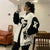 Joskka Black Bomber Jackets Hip Hop Women Vintage Korean Style Baddie Streetwear Y2k Female Oversize Harajuku Baseball Jackets