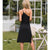 Awakecrm One Shoulder Sling Dresses Sleeveless Casual Solid Elegant Sexy Slip Dress Black Slit Mini Fashion Women's Clothes  Summer