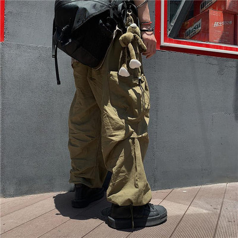 Techwear Cargo Pants for Men Black Trousers Male Jogging Korean Casual Japanese Streetwear Hip Hop Safari Style Pocket