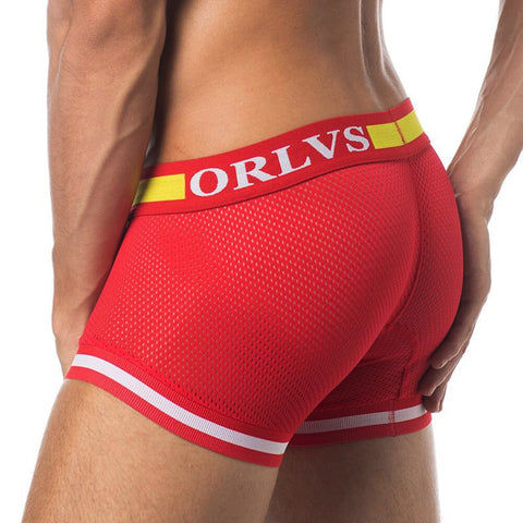 ORLVS Sexy Men Boxers Comfortable Underwear Mesh Breathable Nylon Male Panties Cueca Tanga Men Boxershorts Solid Shorts Boxers