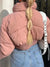 Awakecrm Merodi Chic Lady High Collar Long Sleeve Pink Cute Short Jackets Girls Spring Autumn Zipper Fly Loose Outwear Women Fashion Coat