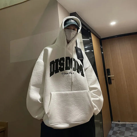 Autumn Letter Men Hoodies Loose Fashion Brand Streetwear Hooded Sweatshirt New Harajuku Couple Oversized Clothing Male Pullovers