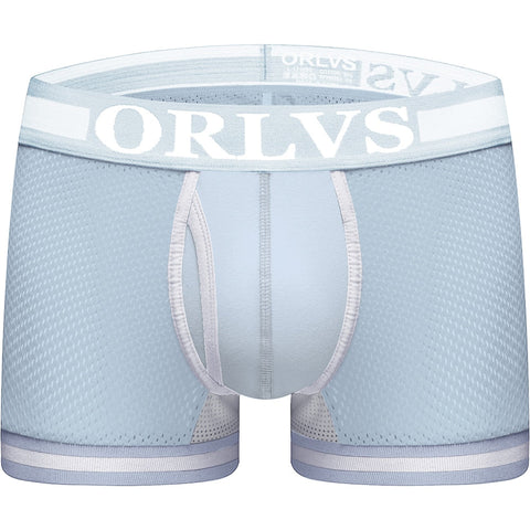 ORLVS Sexy Men Boxers Comfortable Underwear Mesh Breathable Nylon Male Panties Cueca Tanga Men Boxershorts Solid Shorts Boxers