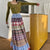 Joskka Plaid Patchwork Maxi Skirt Women Autumn  Vintage Elastic High Waist Folds A-line Long Skirt Harajuku Streetwear