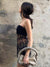 Joskka Patchwork Strapless Lace Women Top Black See Through Print Floral Top Female Summer Skinny Elegant Streetwear