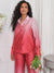 Awakecrm Colorful Gradient Satin Shirt 2 Piece Sets Women Fashion Long Sleeve Lapel Blouses Set  Spring Ladies High Waist Pants Suit
