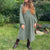 Awakecrm Joskka Casual 100% Cotton Women'S Dresses Muslin Sexy V-Neck Long Sleeve Elegant Maxi Dress Midi Robe Female Clothing Fall Dress
