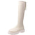 Awakecrm Women Thigh High Boots Women Casual Plush Knee Boots Brand Designer Zip Ladies Leather Long Boots White Mujer Shoes 2024