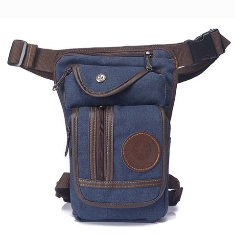 awakecrm High Quality Men's Canvas Drop Leg Bag Military Motorcycle Multi-purpose Messenger Shoulder Bags Belt Hip Bum Waist Fanny Pack