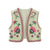 Joskka Vintage Floral Embroidered Open WaistCoat Women Spring National Style Vest Jacket Outfits Lady Fashion Casual Vacation Crop Top