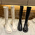 Awakecrm Women Thigh High Boots Women Casual Plush Knee Boots Brand Designer Zip Ladies Leather Long Boots White Mujer Shoes 2024