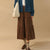 Joskka 97% Cotton Corduroy Long Skirts For Women Fashion  Vintage A-Line Preppy Maxi Skirt All-Match Harajuku Korean Clothes