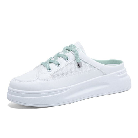 Baotou half slippers women's outer wear fashion  new summer women's shoes mesh breathable white shoes Korean shoes women