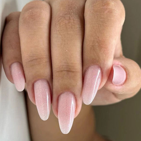 Nail Inspo  Summer 24pcs Almond False Nails French Leaf Glitter Line Simple Press On Nails  Summer Fresh New DIY Wearing Fake Nails