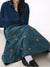 Joskka Korean Style High Waist Corduroy Embroidery Long Skirt Women Loose Floral A-line Skirt Casual Retro Skirt Elegant Fall Outfits 2023
