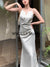 Joskka 2023 Summer Elegant Sleeveless Midi Dress Women French Even Party Pure Color Dress Office Lady Slim Bodycon Dress Korean