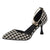 Awakecrm  Sexy Ladies High Heels Women Stiletto Houndstooth Color Matching Metal Pointed Toe Shoes For Wedding Women