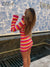 Awakecrm Stripe Knit Women Beach Dress Bodycon Backless Long Sleeve Green Y2K  Casual Summer Holiday Sexy Dresses Party Mini