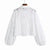 Joskka Cropped Shirt Women  New Fashion White Lace Blouse Eyelet Cut Embroidery Top Wear Loose Clothing Fall Outfits