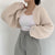 Awakecrm MEXZT Korean Fashion Women Loose Short Knitted Cardigan Sweater Fall Harajuku Lantern Sleeve Y2k Clothes Female Vintage Crop Top