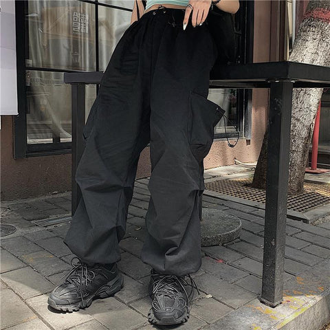 Techwear Cargo Pants for Men Black Trousers Male Jogging Korean Casual Japanese Streetwear Hip Hop Safari Style Pocket